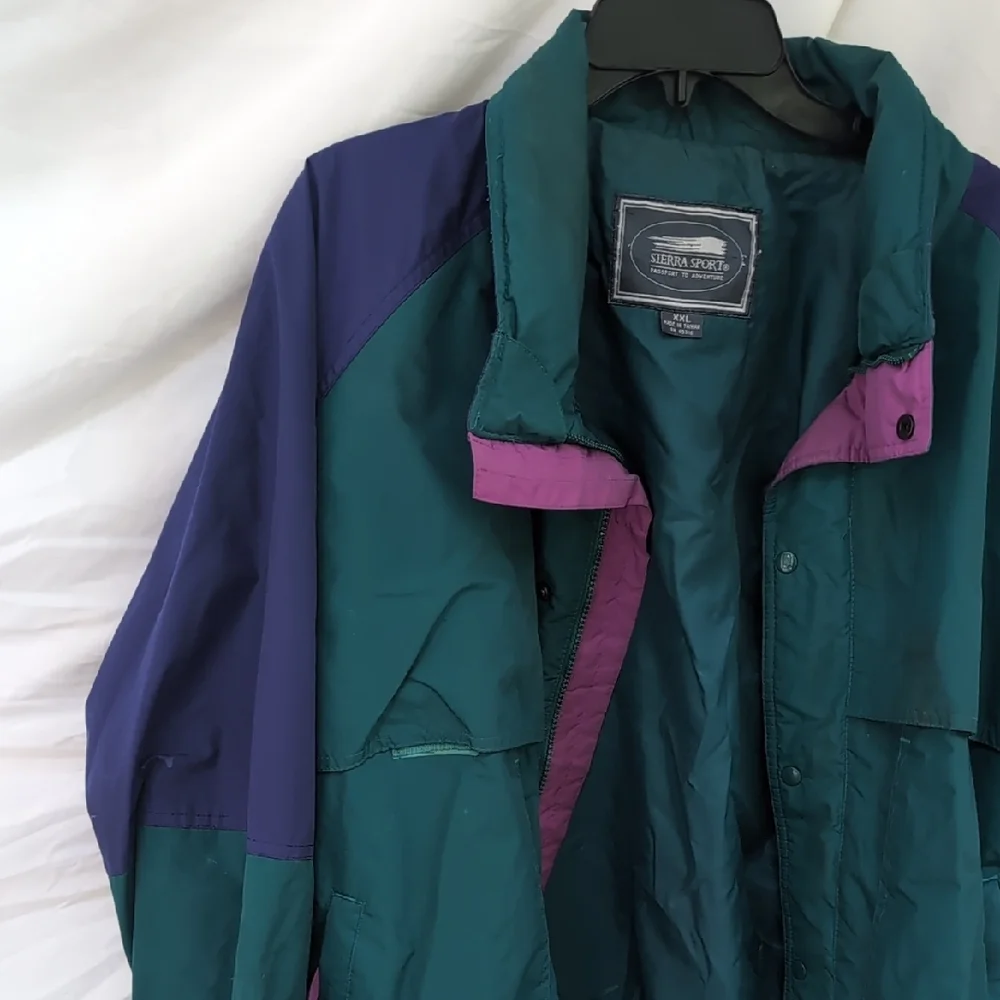 Teal and Purple Windbreaker Jacket - Picture 5 of 13